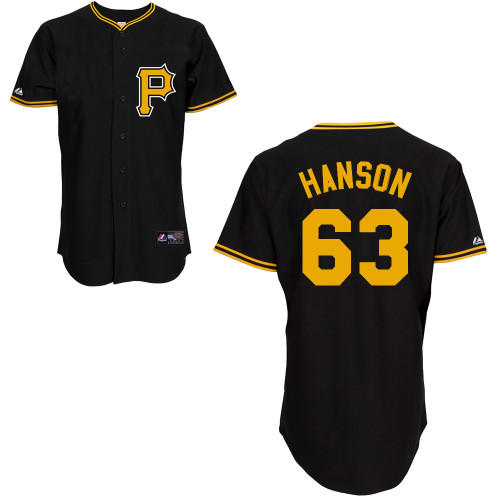 Alen Hanson #63 Youth Baseball Jersey-Pittsburgh Pirates Authentic Alternate Black Cool Base MLB Jersey